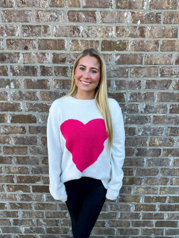 Large Heart Knit Sweater