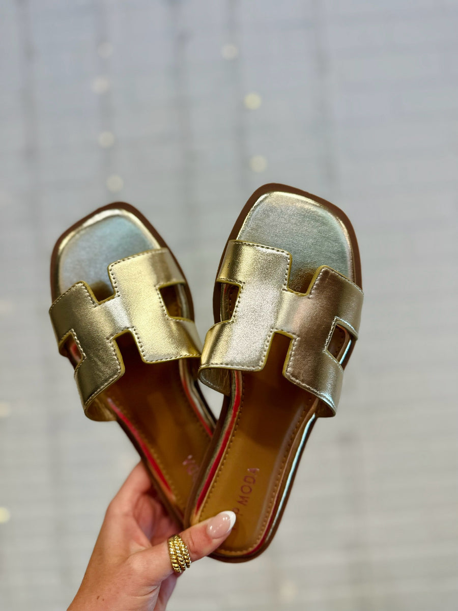 Gold H Sandals – Jillian's Boutique - Main Image