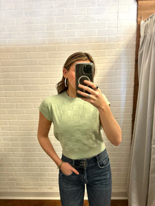 Checkered Mint Top