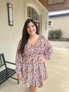Brown Mix Floral Dress