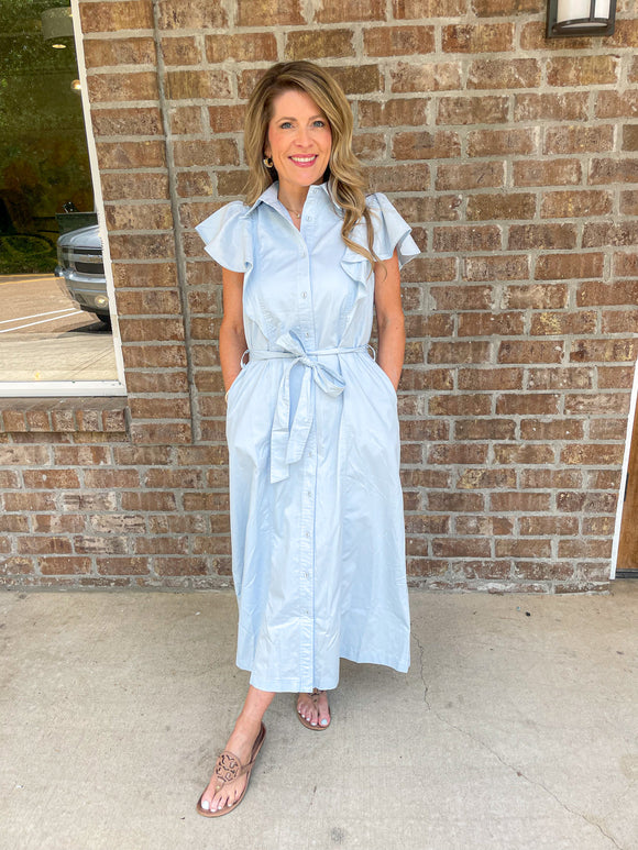 Collared Sky Blue Dress