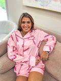 Candy Cane Satin Pajama Set