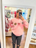 Pink Sequin Ornament Sweater