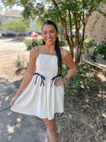 Navy Bow Mini Dress