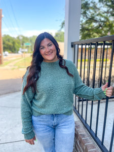 Gray Green Knit Sweater