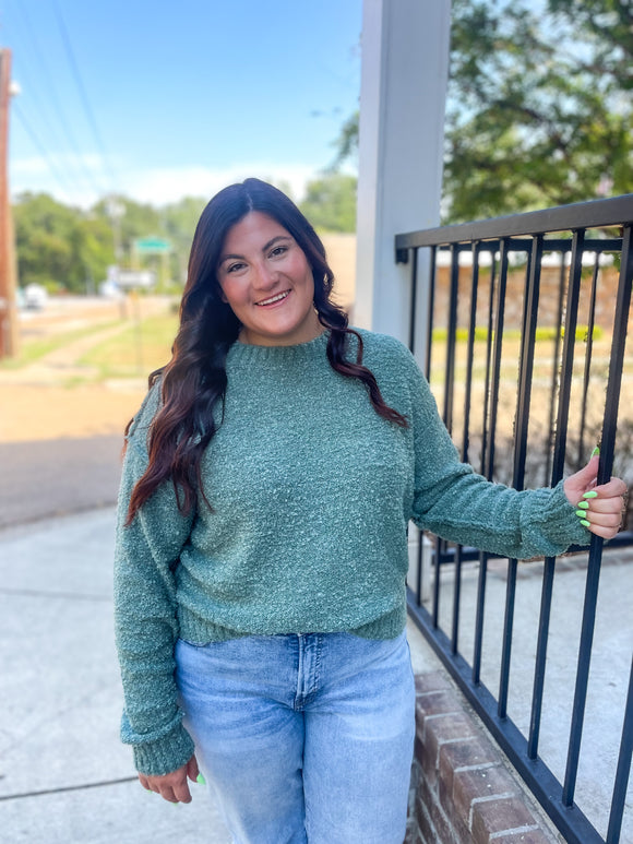 Gray Green Knit Sweater
