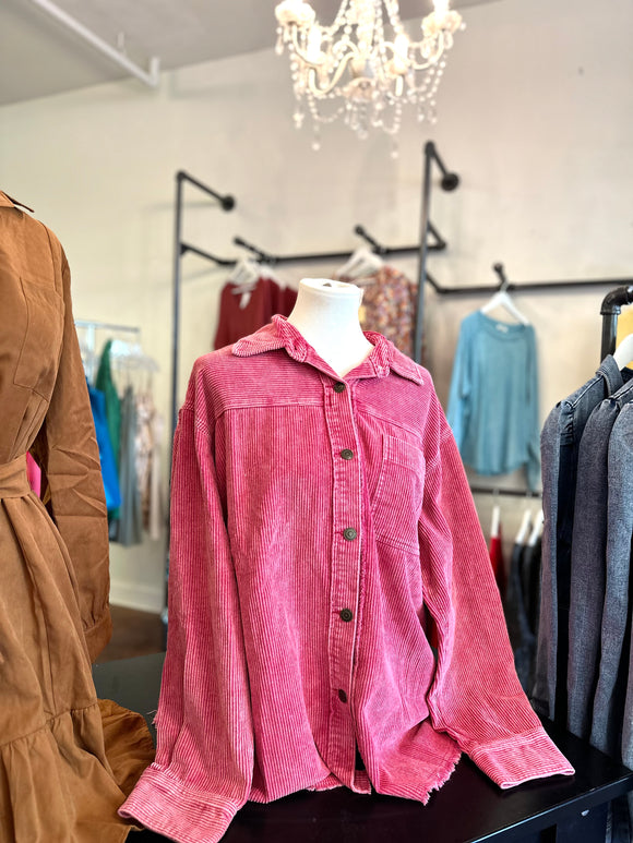 Candy Pink Corduroy Jacket