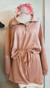 Half Zip Top & Shorts Set