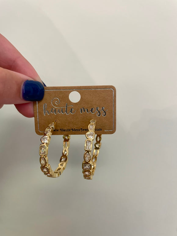 Gold and Diamond Hoops