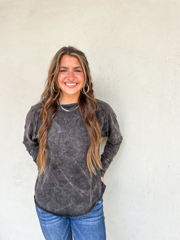 Long Sleeve Washed Vintage Tee