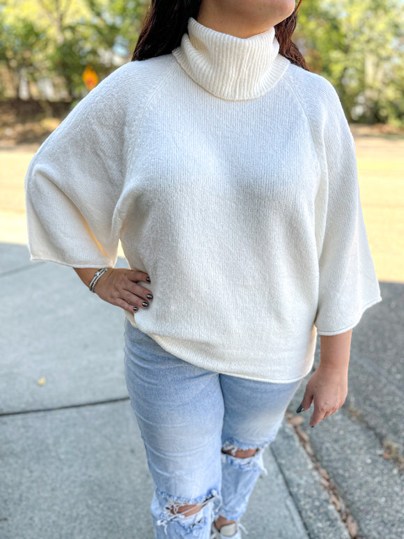 Ivory Turtle Neck Sweater
