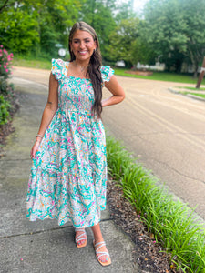 Emerald Butterfly Maxi Dress