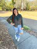 Hunter Green Velvet Button Down
