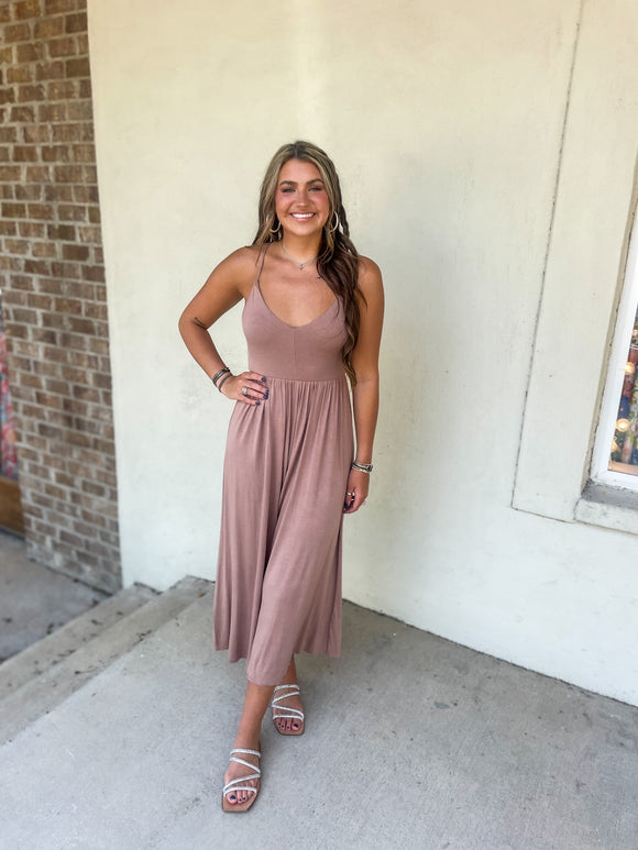 Strappy Back Knit Jumpsuit