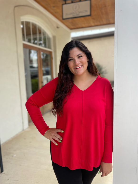 Soft V-Neck Sweater Top