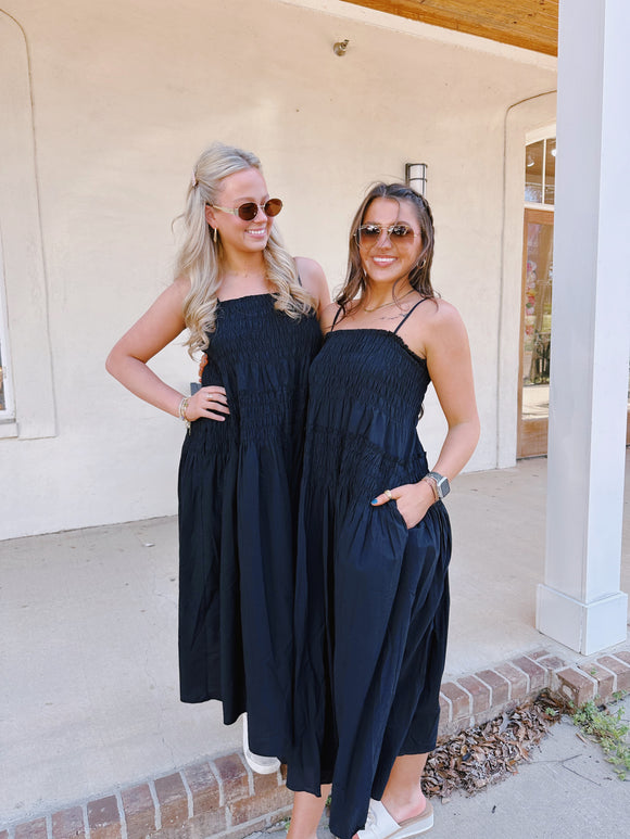 Boxy Smocked Cotton Dress