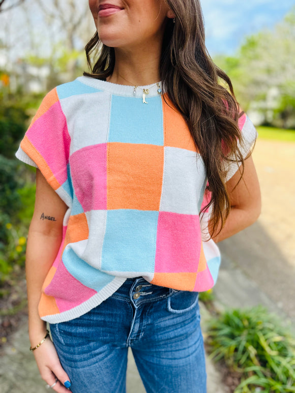 Checkered Sweater Vest
