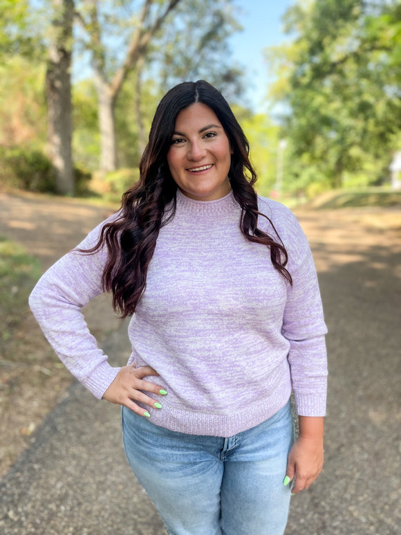 Lavender Mock Neck Pullover