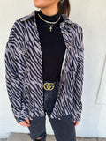 Zebra Print Button Up Top