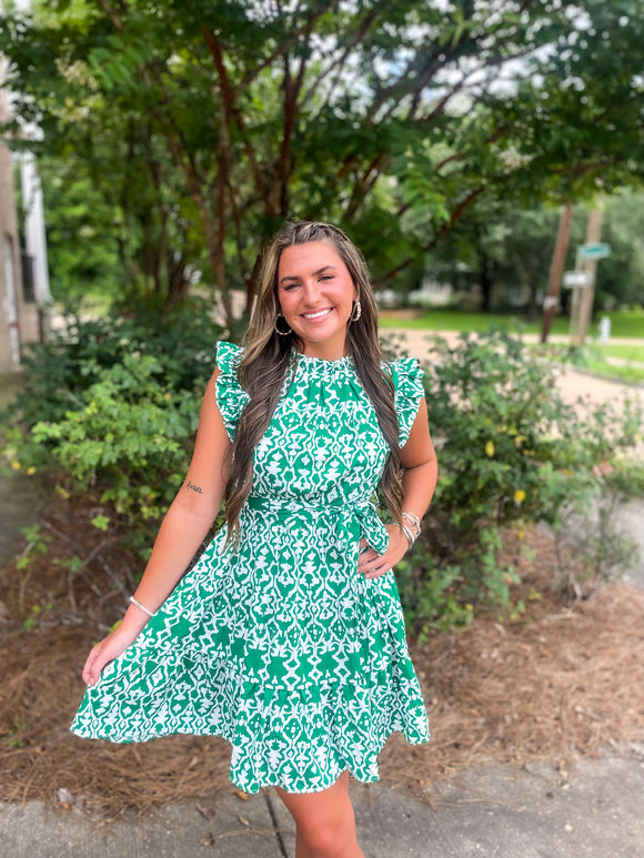 Green Printed Dress