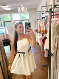 Navy Bow Mini Dress