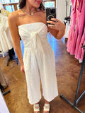 Tie Front Gauze Jumpsuit