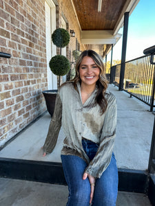 Pleated Button Down Top