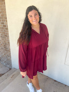 Tiered Long Sleeve Dress