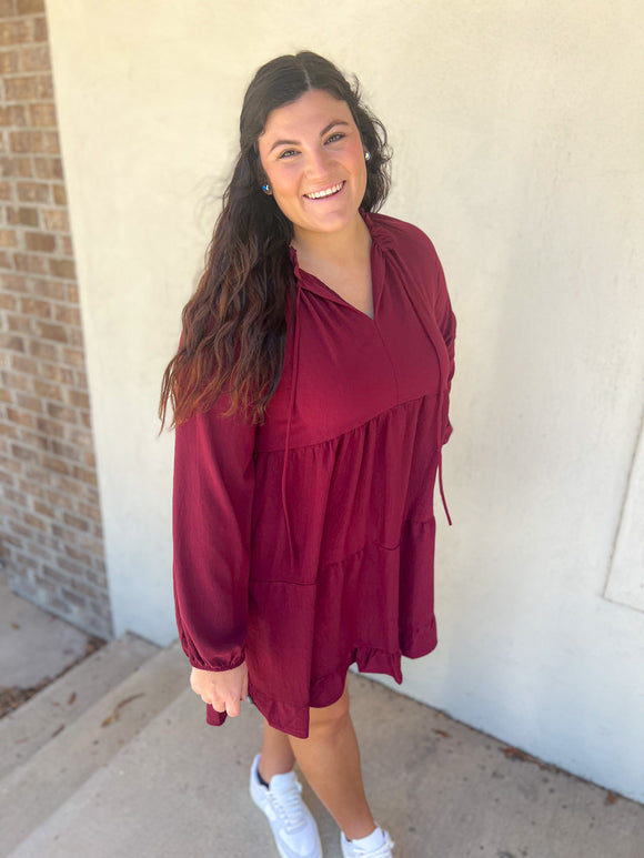 Tiered Long Sleeve Dress