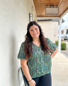 Kelly Green Pattern Top