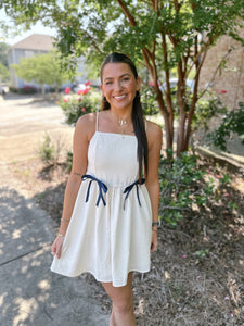 Navy Bow Mini Dress