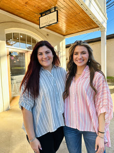 Oversized Striped Button Down