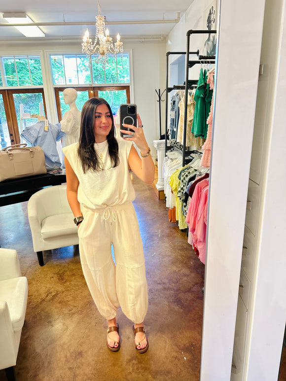 Vintage Cream Jumpsuit