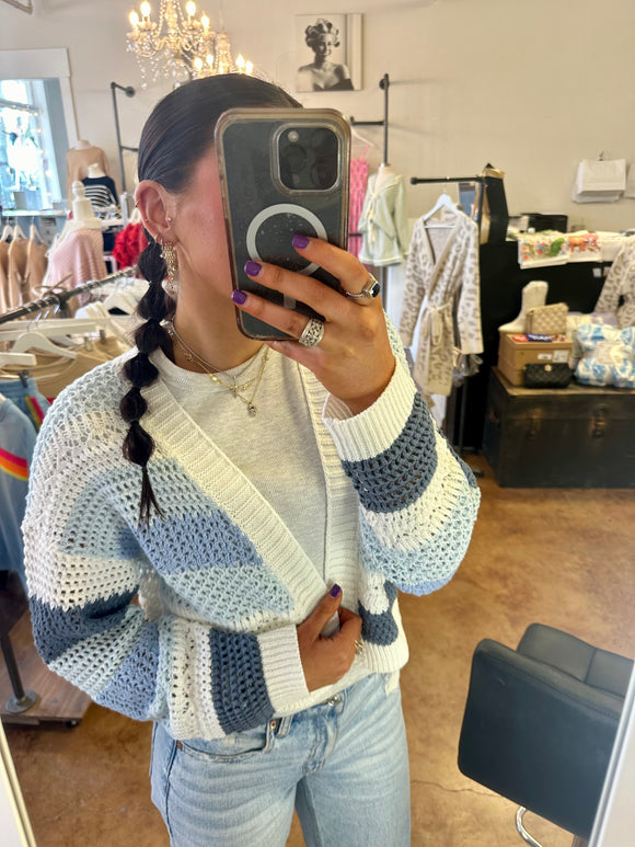 Open Knit Cropped Cardigan