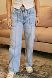 drawstring barrel jeans