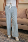 Stripe drawstring jeans