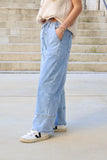 Beau Blue Wide Leg Denim Pants
