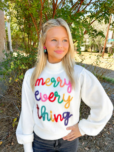MERRY EVERY THING Thread Knit Top