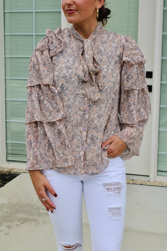 Dusty Pink Floral Top