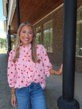 Red Stripe Polka Dot Top