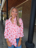 Red Stripe Polka Dot Top