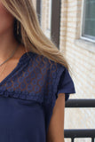 Dirty Blue Sheer Lace Top