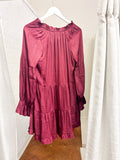 Dark Wine Tiered Dress