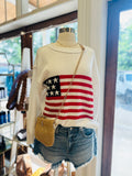 American Flag Knit Pullover