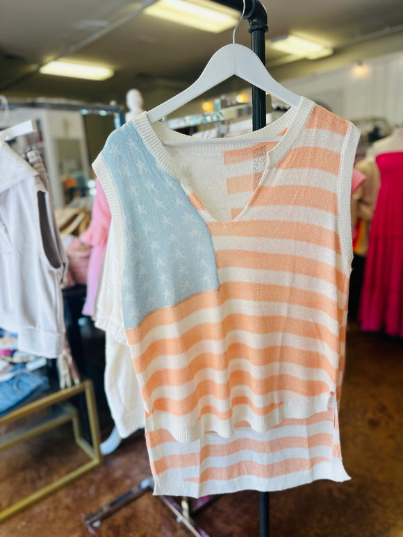 American Flag Knit Tank