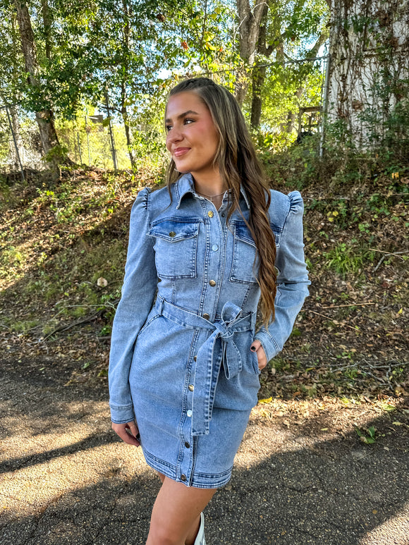 Denim Blue Button Down Dress