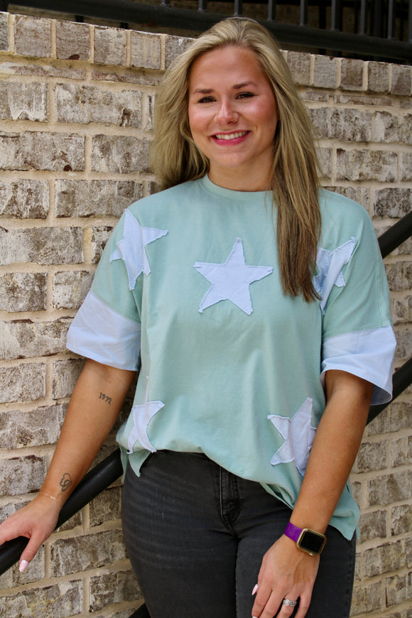 Patchwork Star Oversized Tee