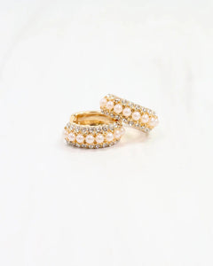 Ritz Pearl & Pave Gold Hoop