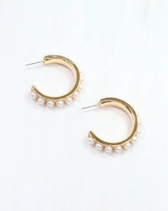 Four Seasons Pearl Gold Hoops