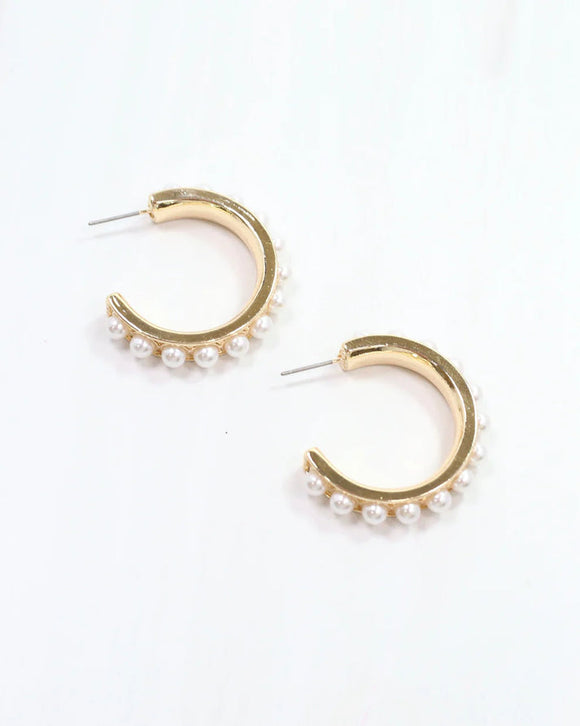 Four Seasons Pearl Gold Hoops